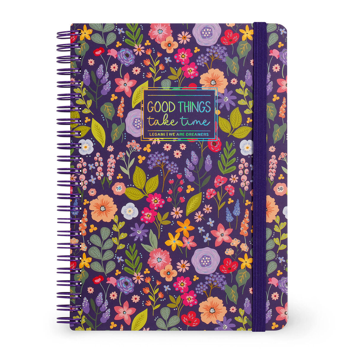 Legami - Cuaderno A5 Rayado con Tapa Dura Ilustrada - Flores - Jotter - Espiral