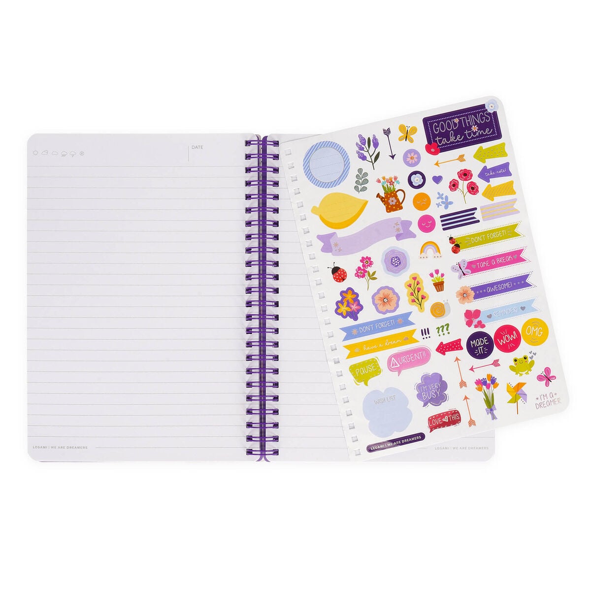 Legami - Cuaderno A5 Rayado con Tapa Dura Ilustrada - Flores - Jotter - Espiral