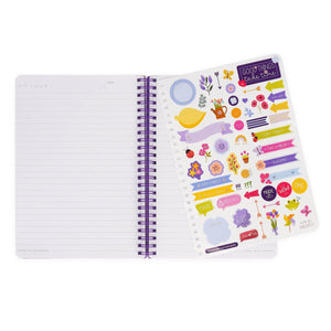 Legami - Cuaderno A5 Rayado con Tapa Dura Ilustrada - Flores - Jotter - Espiral