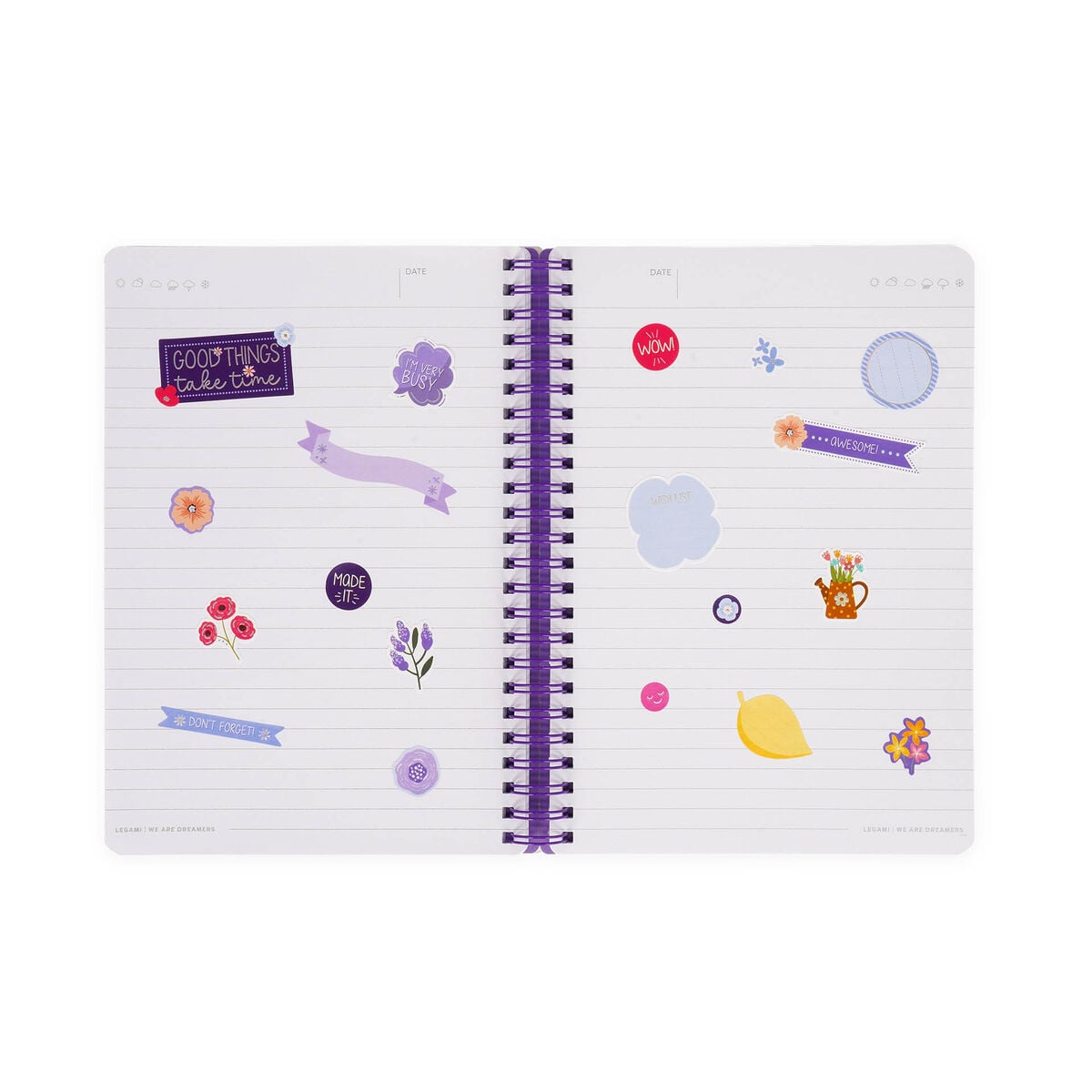 Legami - Cuaderno A5 Rayado con Tapa Dura Ilustrada - Flores - Jotter - Espiral