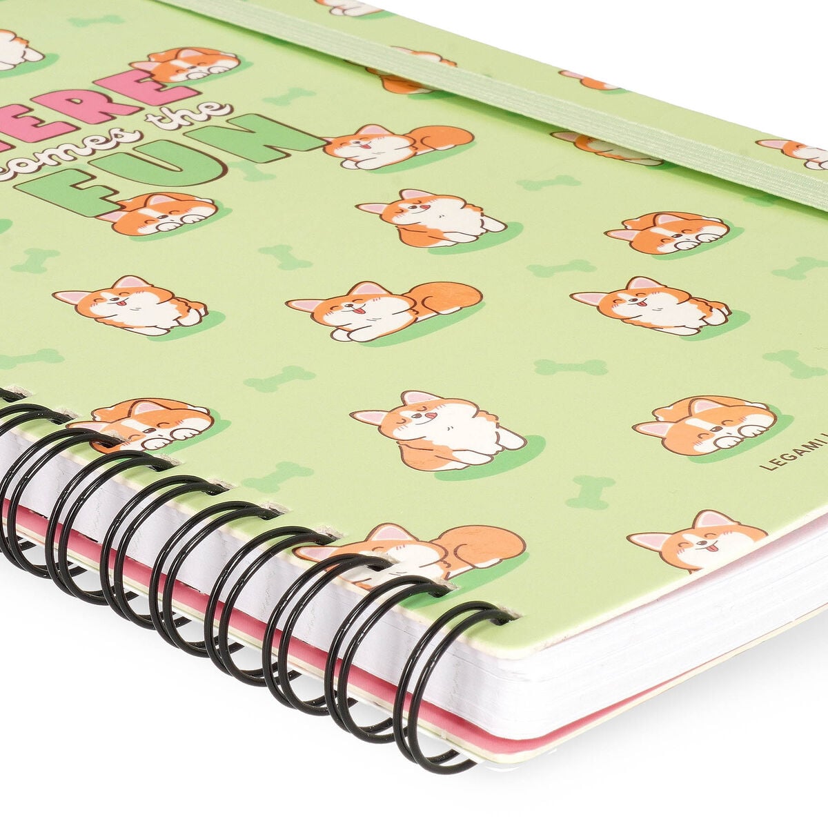 Legami - Cuaderno A5 rayado con tapa dura ilustrada - Corgi - Jotter - Espiral