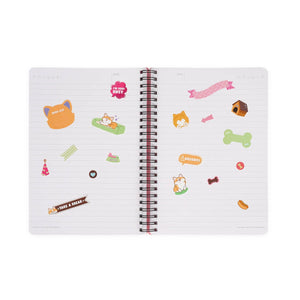 Legami - Cuaderno A5 rayado con tapa dura ilustrada - Corgi - Jotter - Espiral