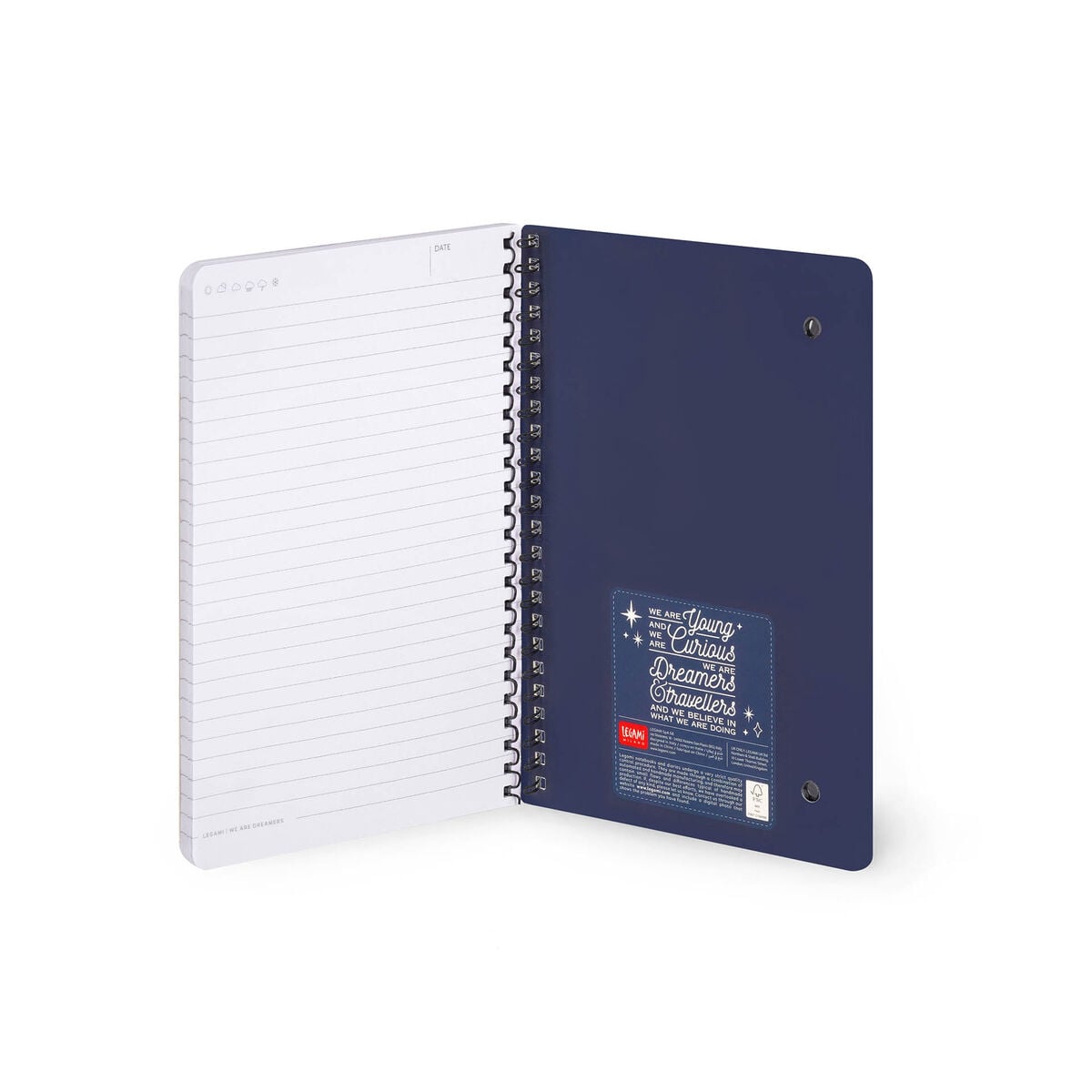 Legami - Cuaderno A5 Rayado con Tapa Dura Ilustrada - Polilla - Jotter - Espiral