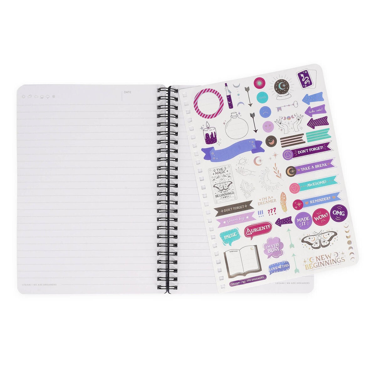 Legami - Cuaderno A5 Rayado con Tapa Dura Ilustrada - Polilla - Jotter - Espiral