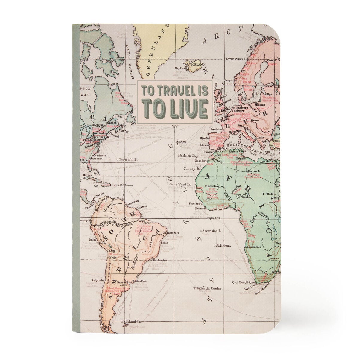 Legami - Cuaderno A6 rayado con tapa dura ilustrada - Mapa de Viaje