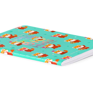 Legami - Cuaderno A6 rayado con tapa dura ilustrada - Panda Rojo