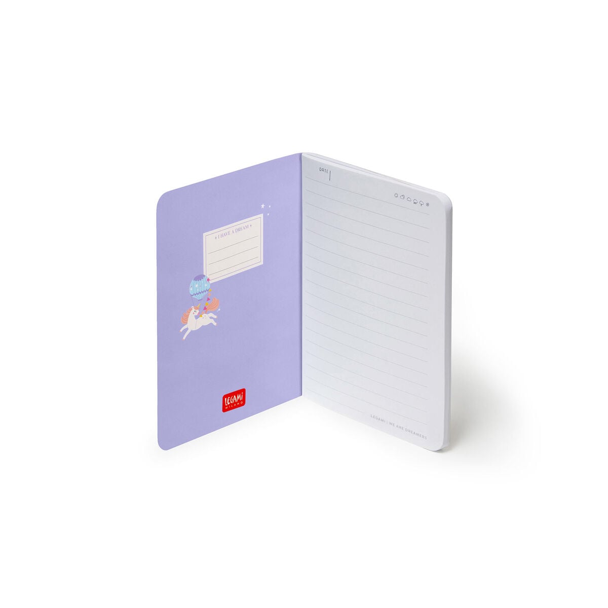 Legami - Cuaderno A6 rayado con tapa dura ilustrada - Unicornio