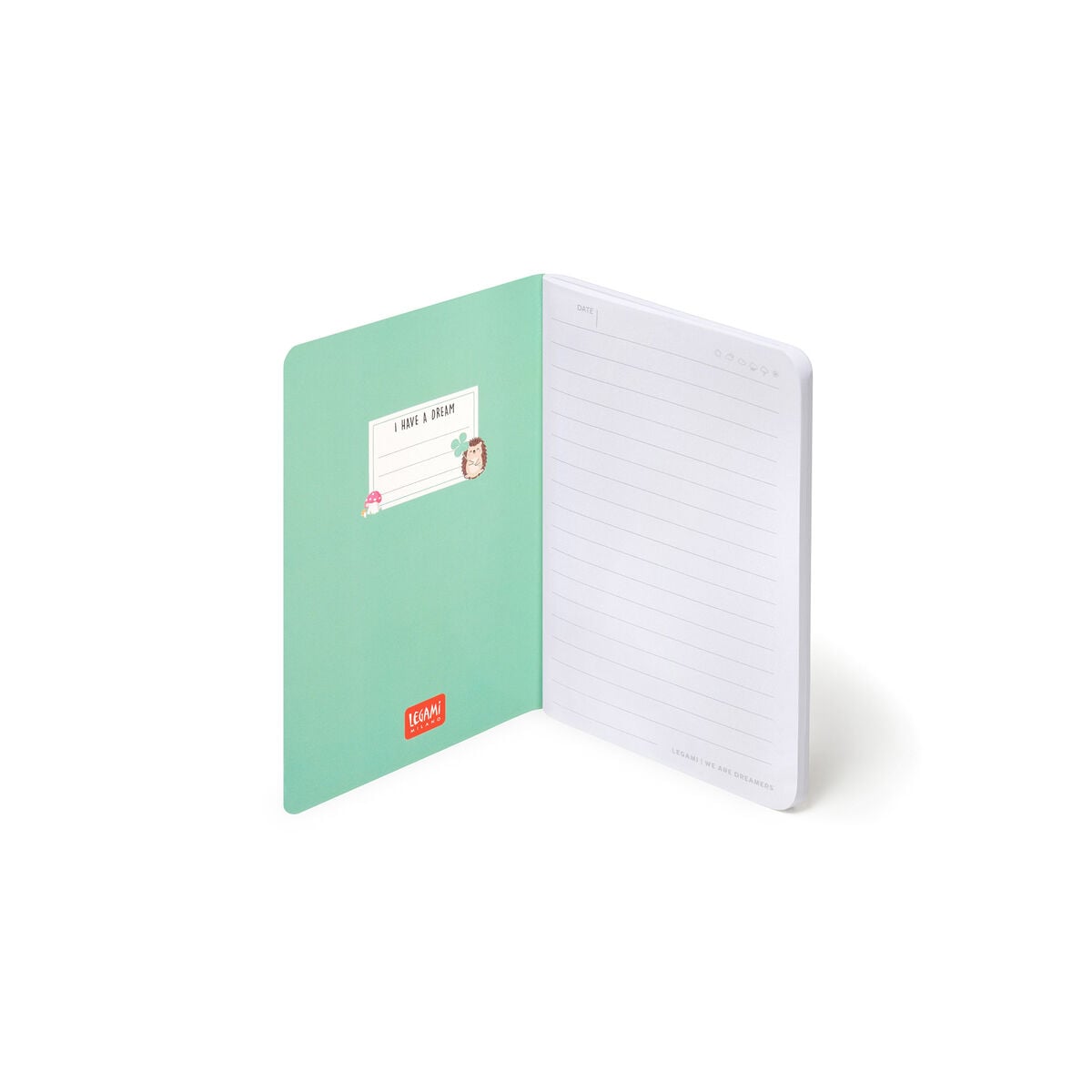 Legami - Cuaderno A6 rayado con tapa dura ilustrada - Erizo