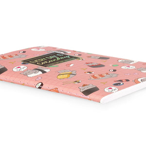 Legami - Cuaderno A6 rayado con tapa dura ilustrada - Gato Sushi