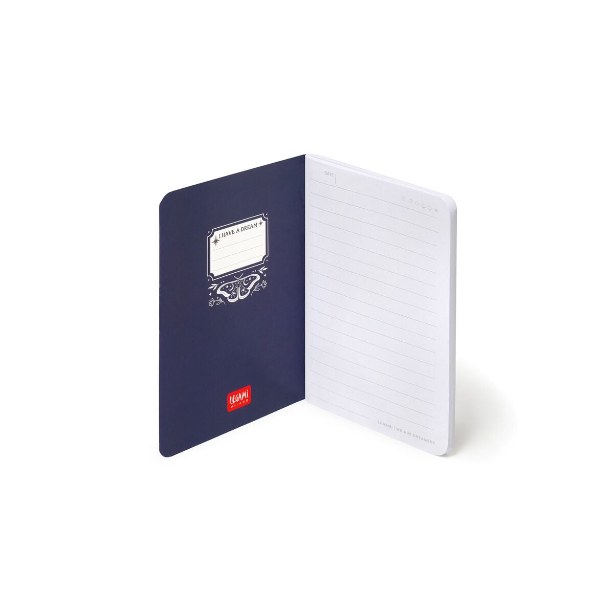 Cuaderno rayado A6 con tapa dura ilustrada Legami - Moth