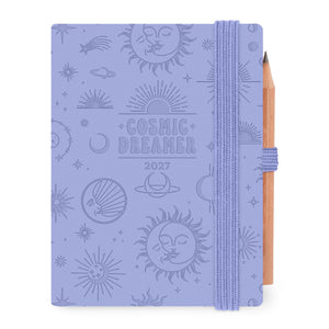 Legami - Mini agenda de 12 meses, 2 días por página - 2027 - Cosmic Lilac