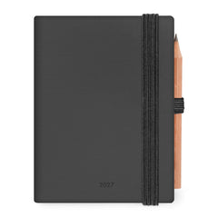 Legami - Mini Agenda Bilingüe de 12 Meses y 2 Días por Página - 2027 - Black Suit