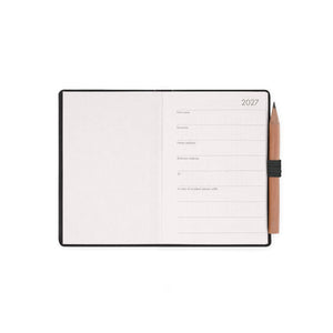 Legami - Mini Agenda Bilingüe de 12 Meses y 2 Días por Página - 2027 - Black Suit