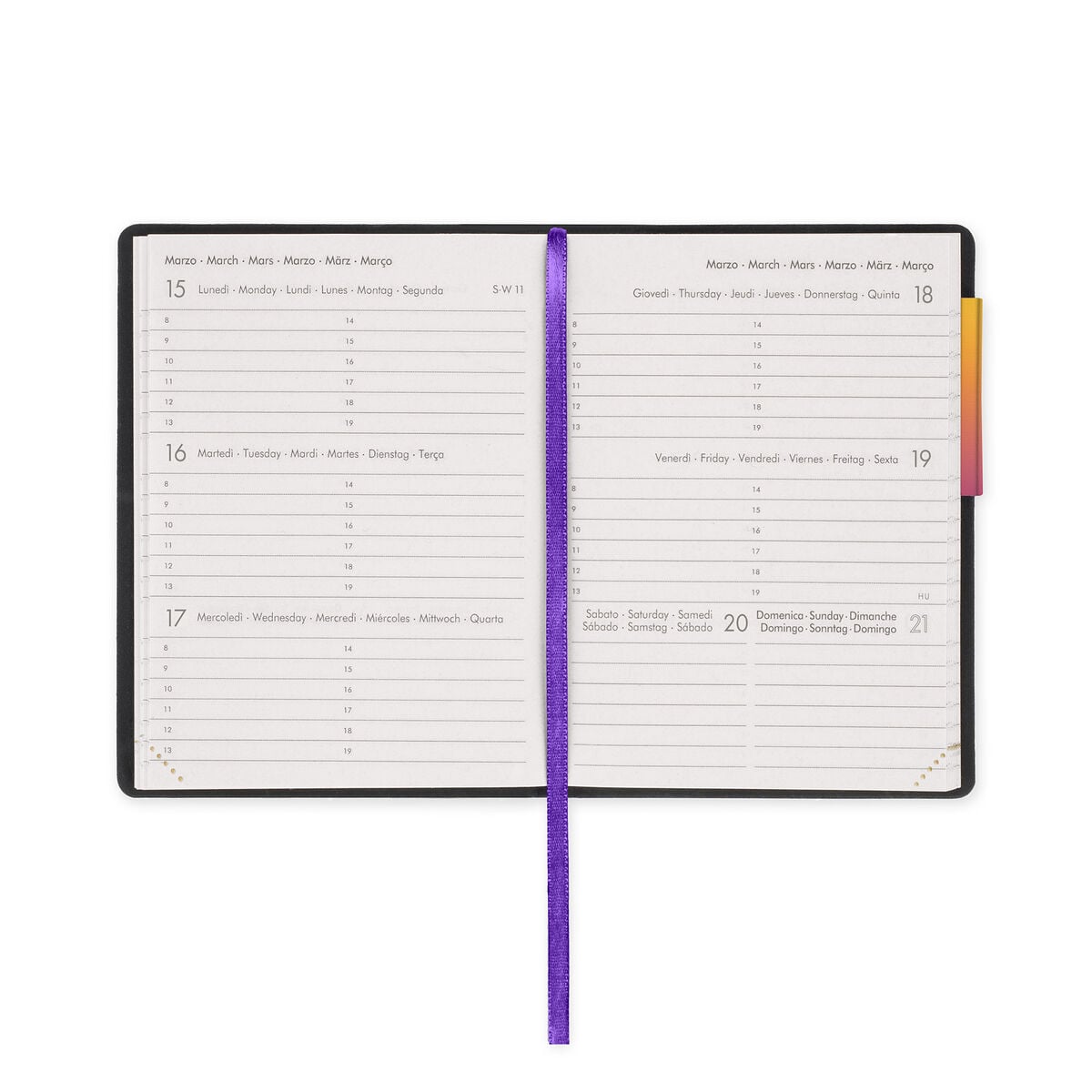 Legami - Agenda Semanal de 12 Meses Mini 2027 - Sunset Vibes