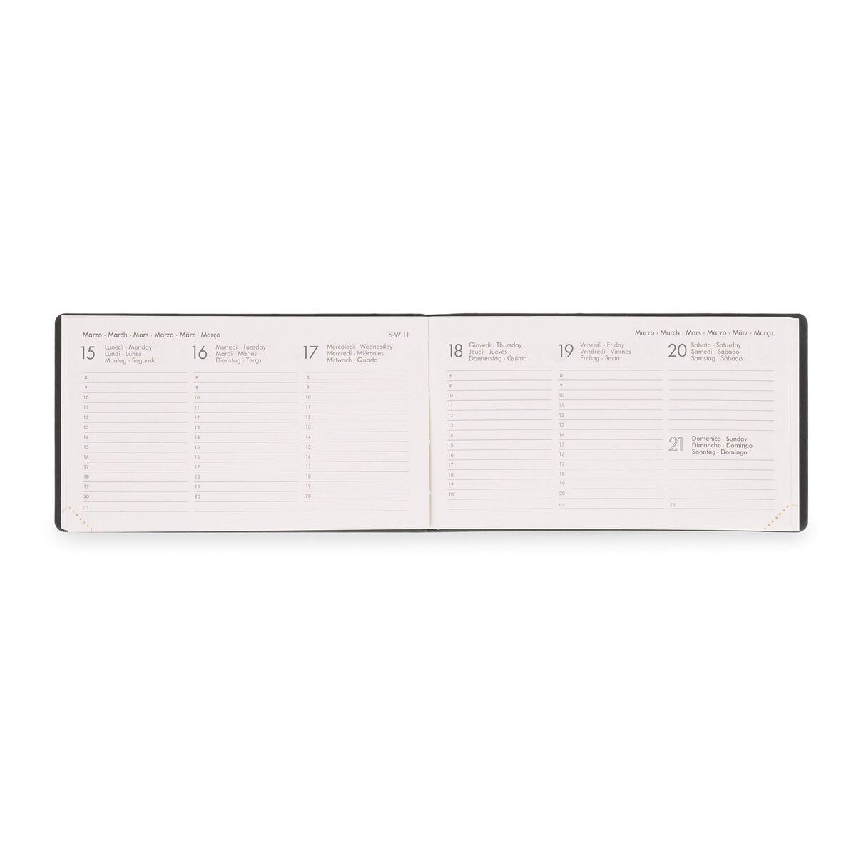 Legami - Agenda Semanal Horizontal Pequeña de 13 Meses 2027 - Cosmic Lilac