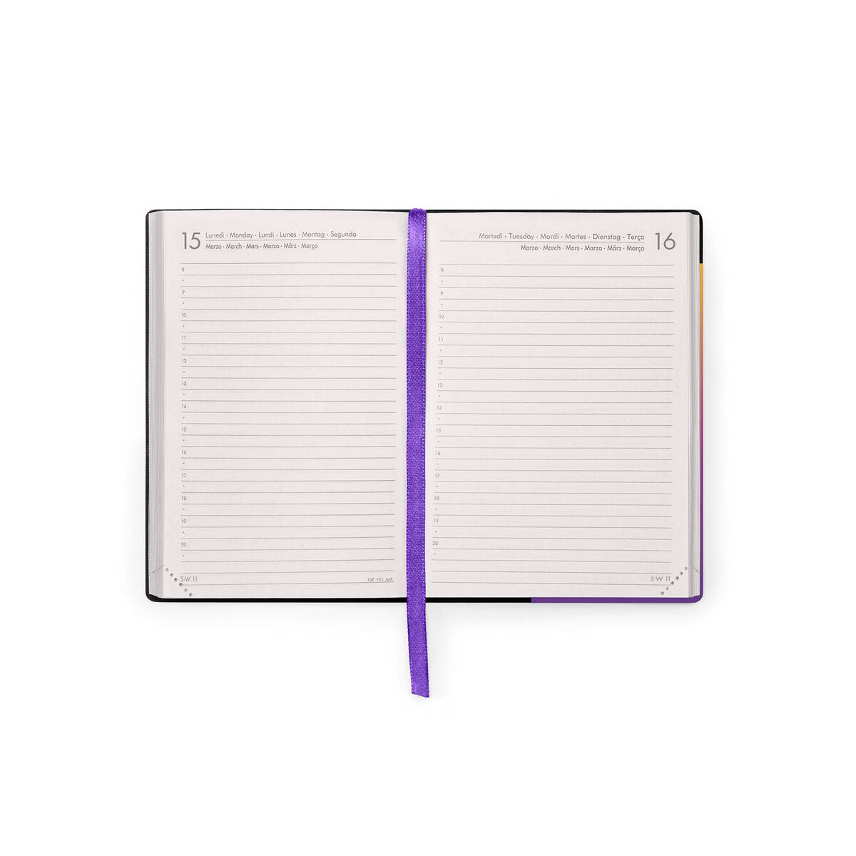 Legami - Agenda Diaria Pequeña de 12 Meses 2027 - Sunset Vibes