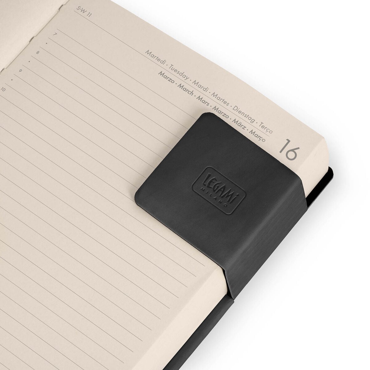 Legami - Agenda Diaria Pequeña de 12 Meses 2027 - Black Suit