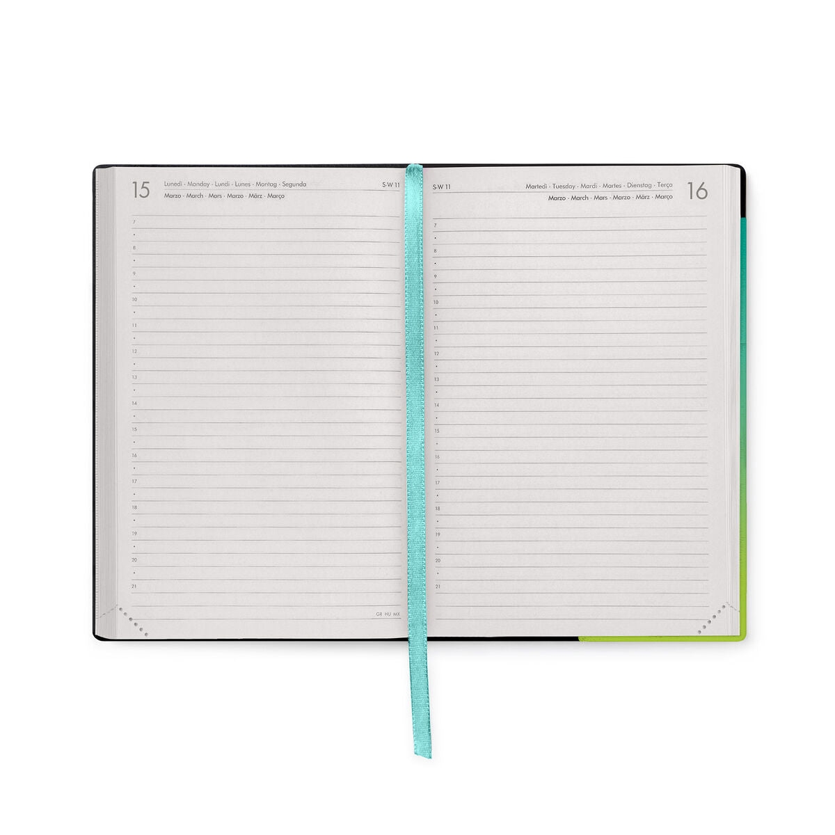 Legami - Agenda Diaria Mediana de 12 Meses 2027 - Shades Green