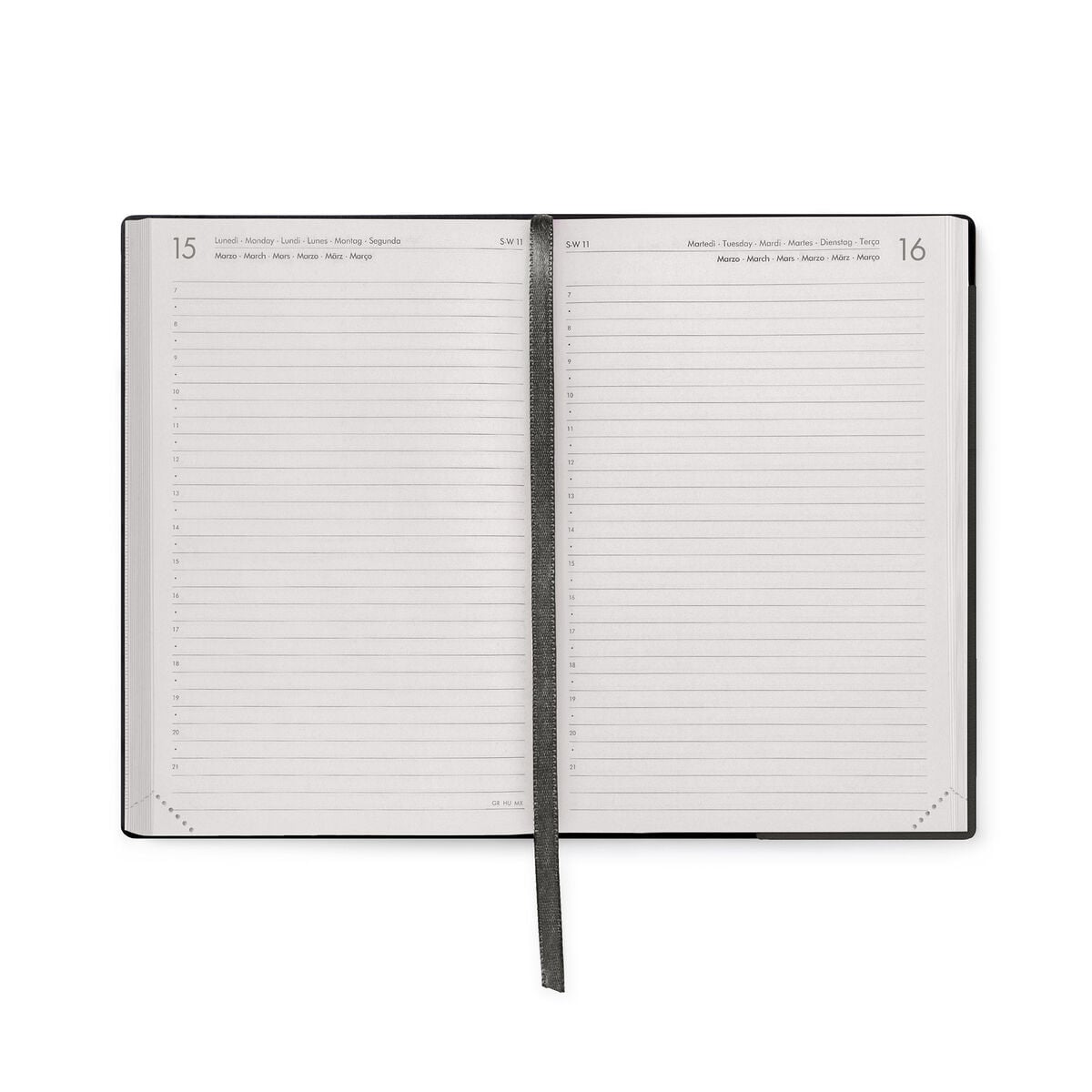 Legami - Agenda Diaria Mediana de 12 Meses 2027 - Black Suit