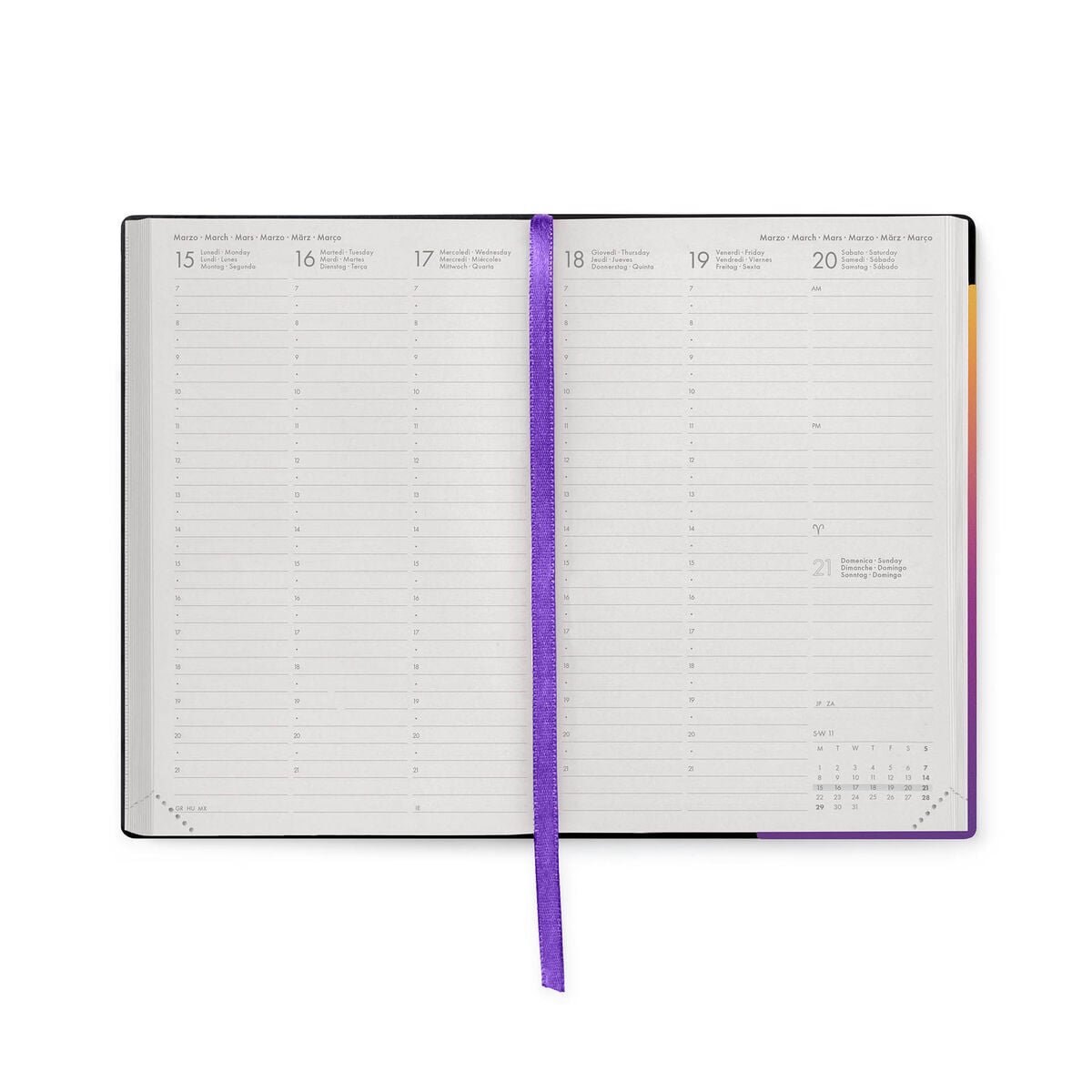 Legami - Agenda Semanal Mediana 12 Meses 2027 - Sunset Vibes