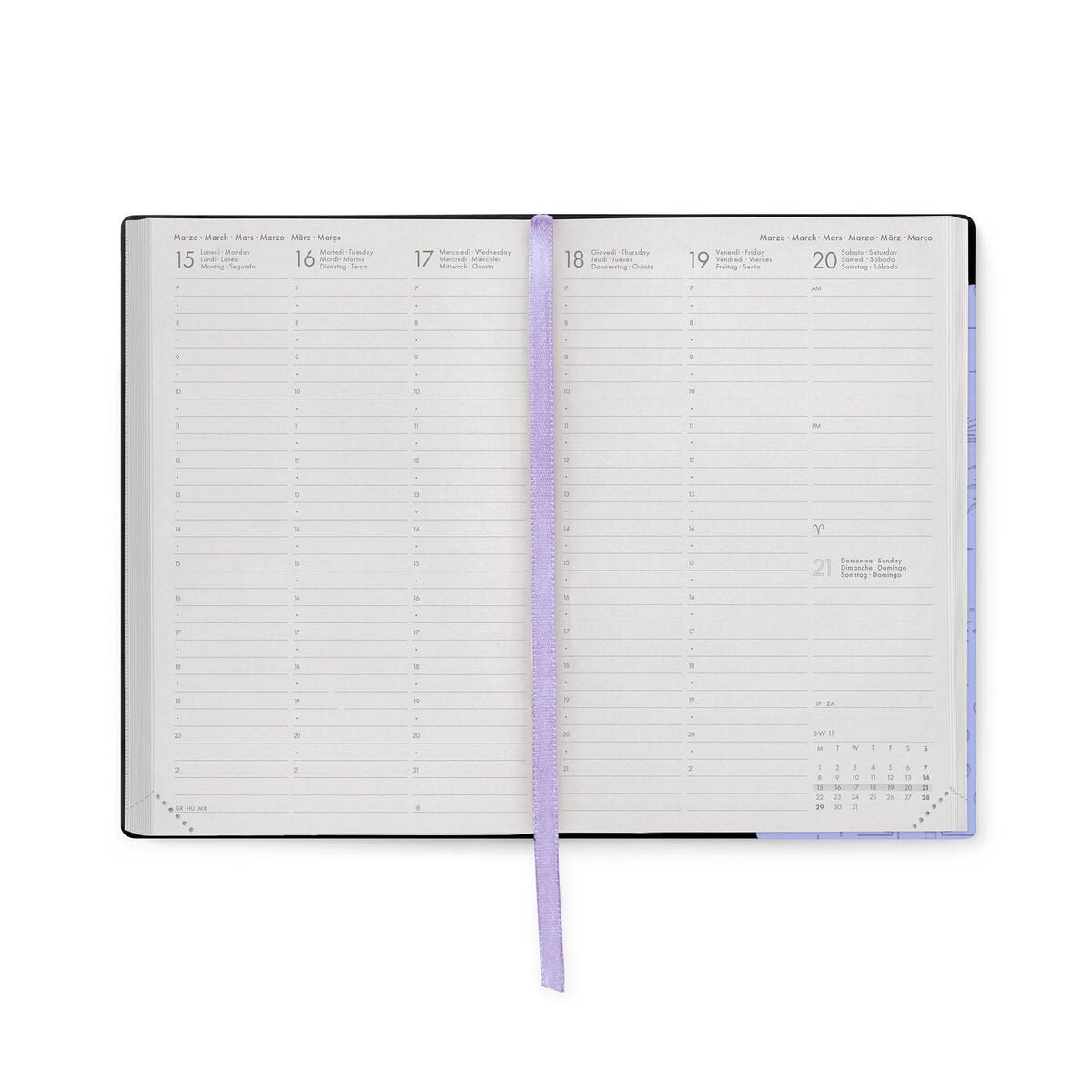Legami - Agenda Semanal Mediana de 12 Meses 2027 - Cosmic Lilac