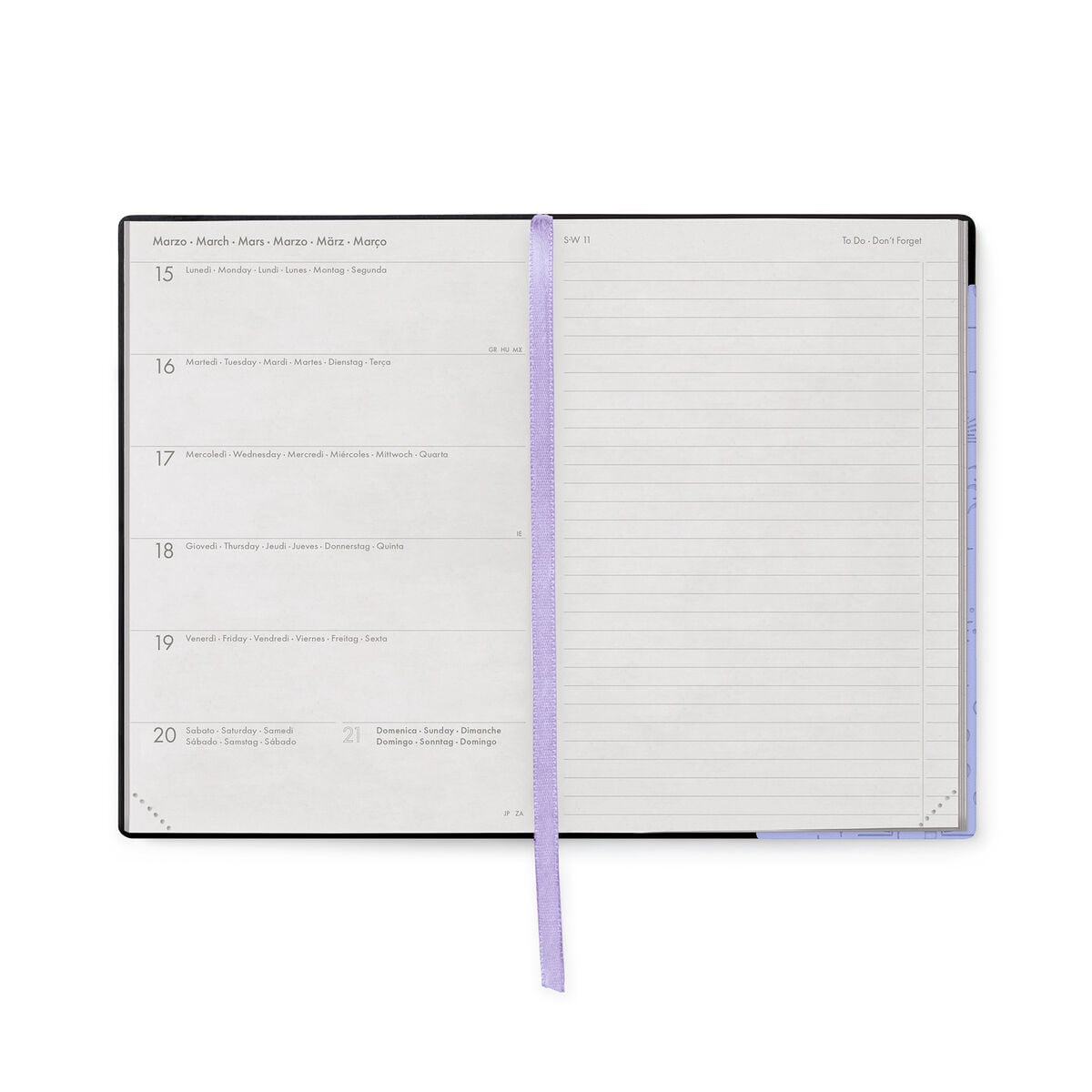 Legami - Agenda Semanal Mediana 12 Meses 2027 - Cosmic Lilac