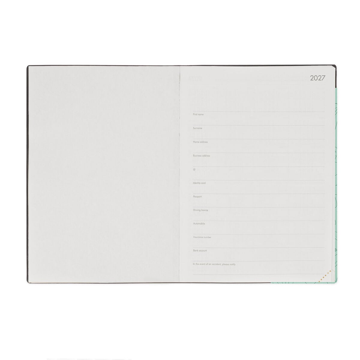 Legami - Agenda Diaria Grande de 12 Meses 2027 - Botanic Garden