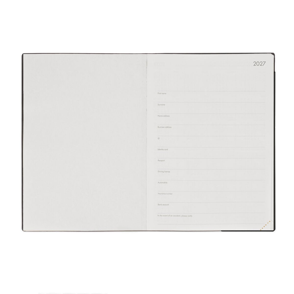 Legami - Agenda Diaria Grande de 12 Meses 2027 - Black Suit