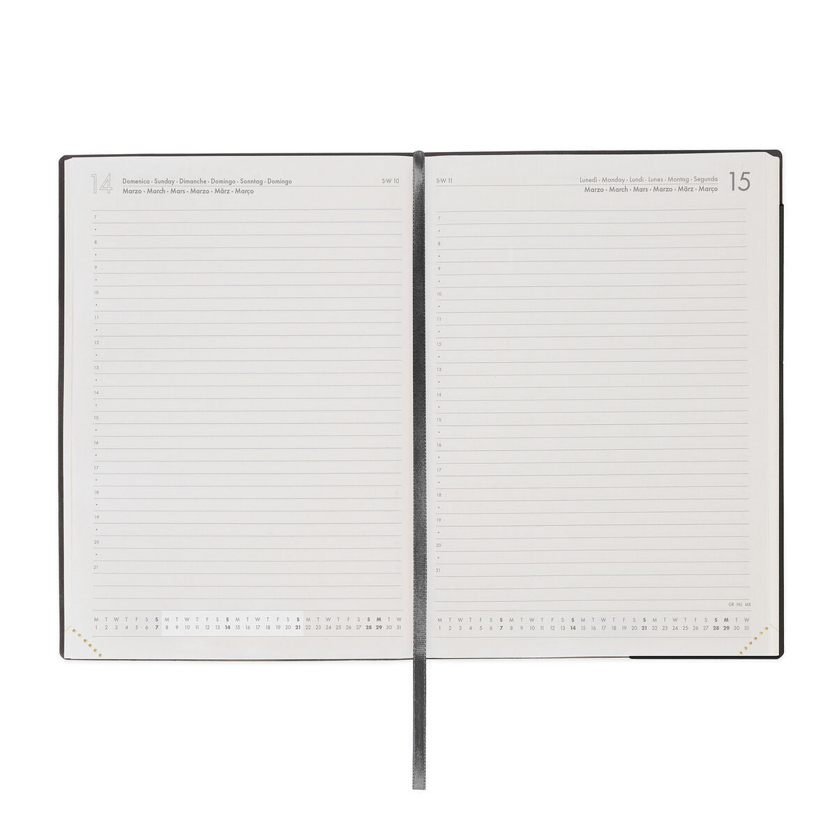 Legami - Agenda Diaria Grande de 12 Meses 2027 - Black Suit