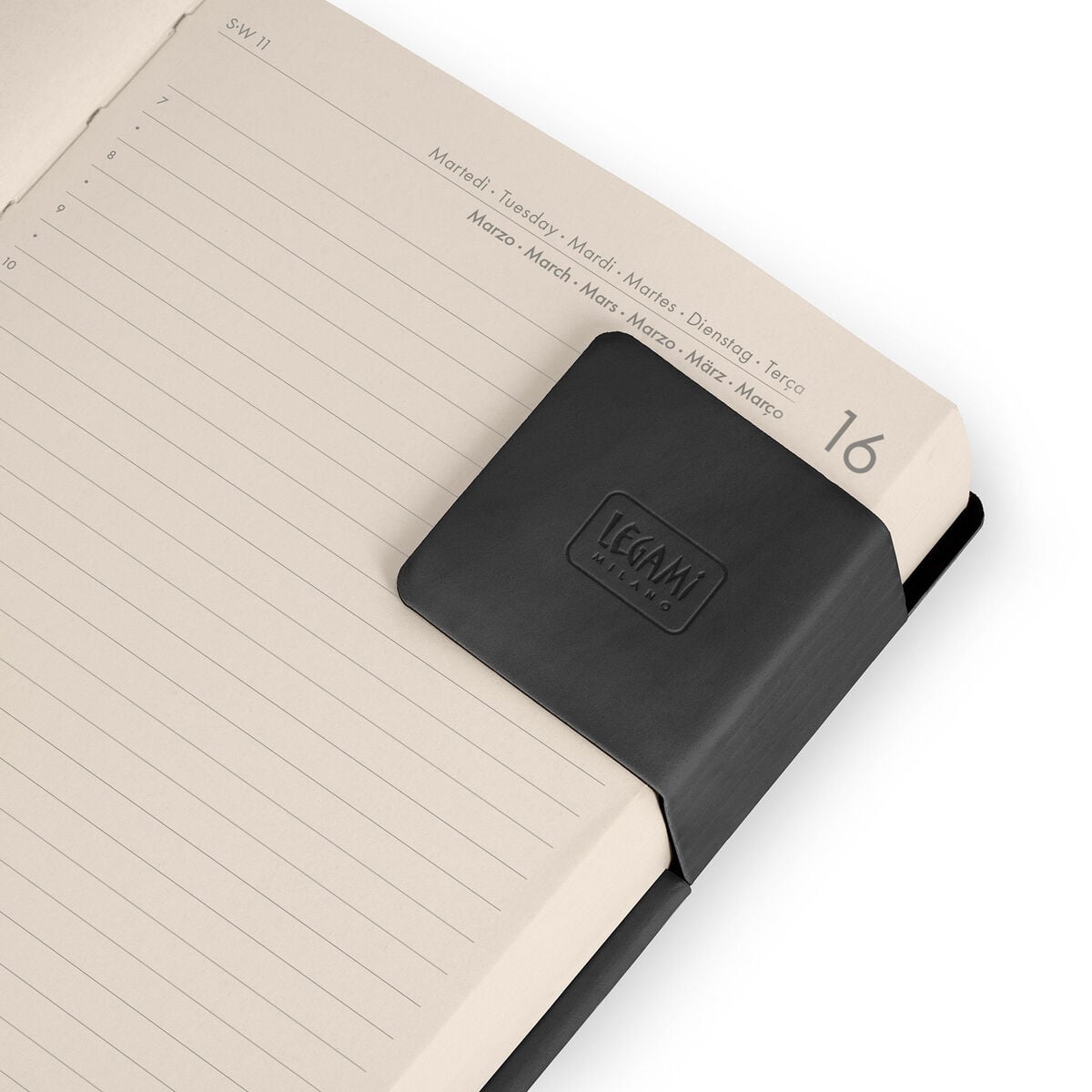 Legami - Agenda Diaria Grande de 12 Meses 2027 - Black Suit