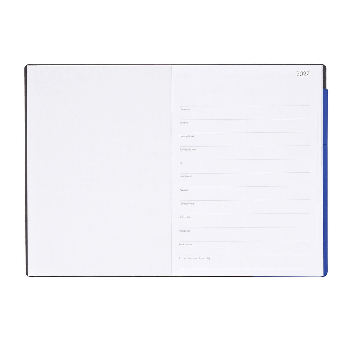 Legami - Agenda semanal y diaria de 12 meses, tamaño grande, 2027 - Eclectic Blue