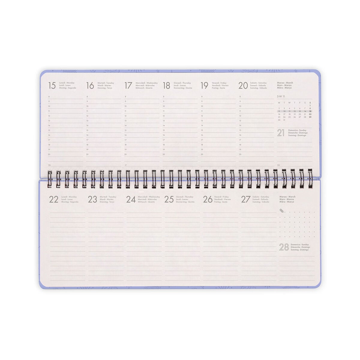Legami - Agenda de mesa 13 meses 2027 - Cosmic Lilac