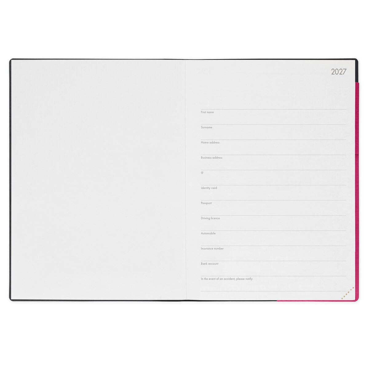 Legami - Agenda semanal maxi de 12 meses 2027 - Raspberry Jam