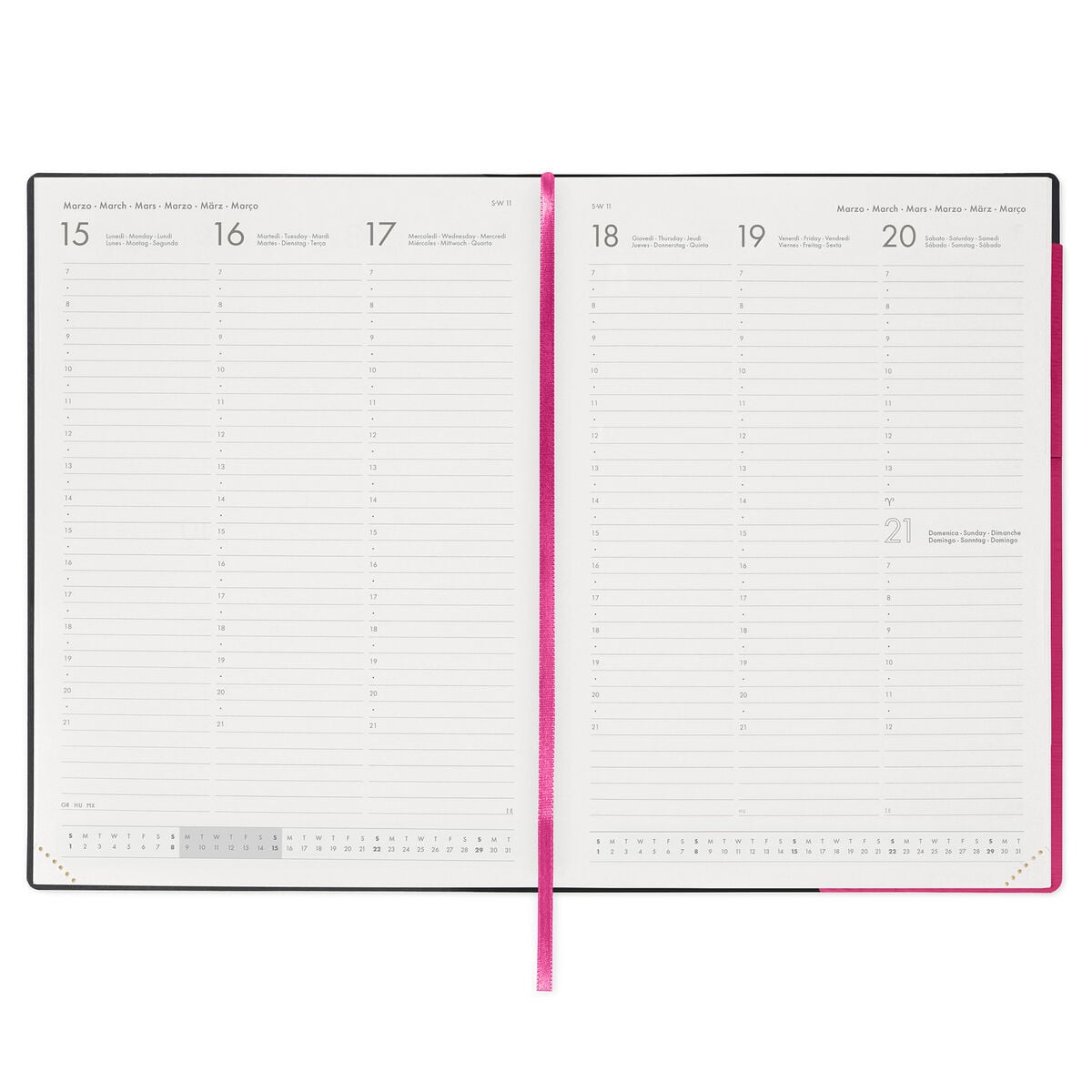 Legami - Agenda semanal maxi de 12 meses 2027 - Raspberry Jam