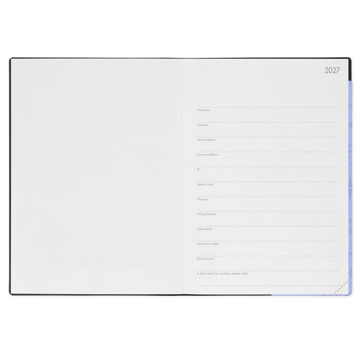 Legami - Agenda semanal maxi de 12 meses 2027 - Cosmic Lilac