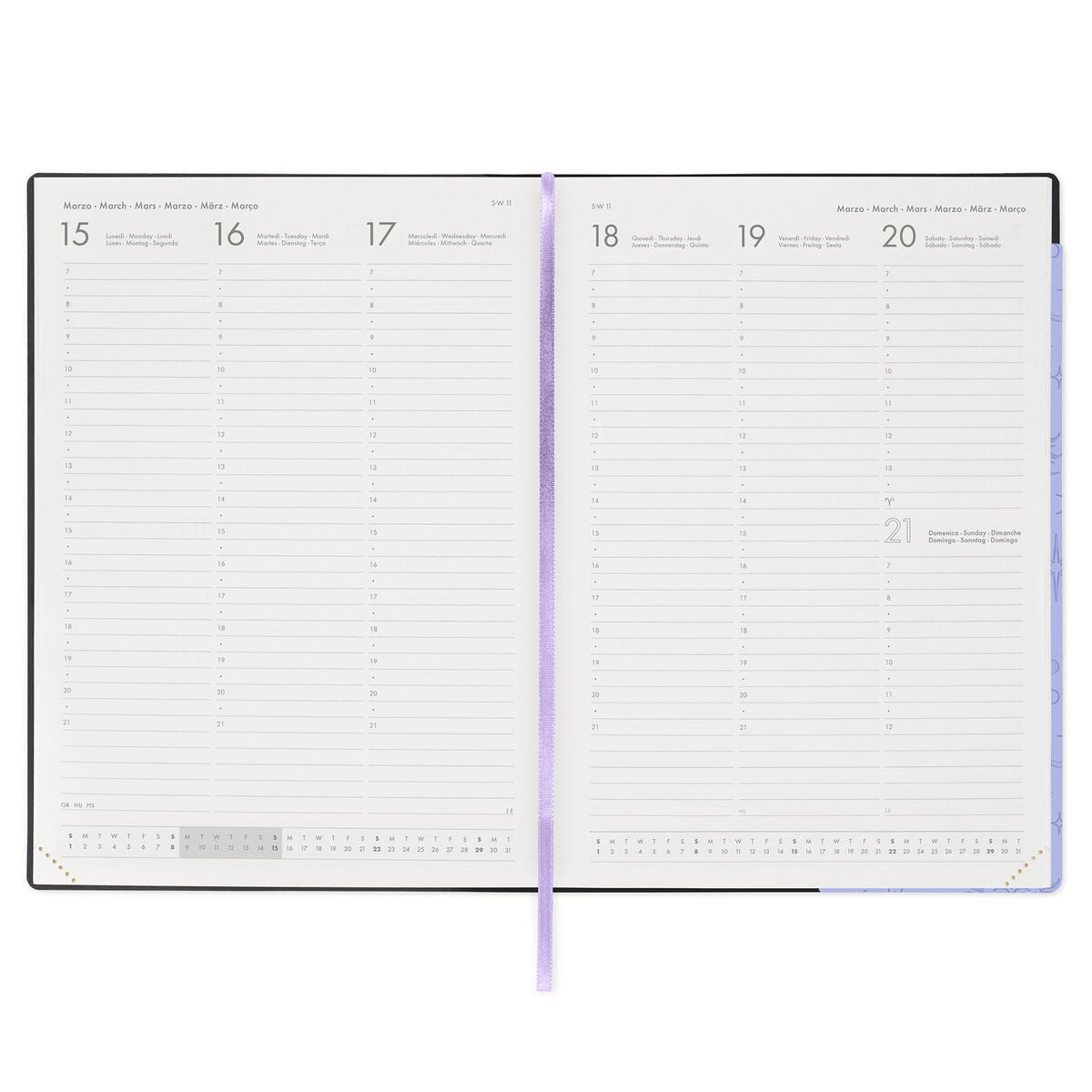 Legami - Agenda semanal maxi de 12 meses 2027 - Cosmic Lilac