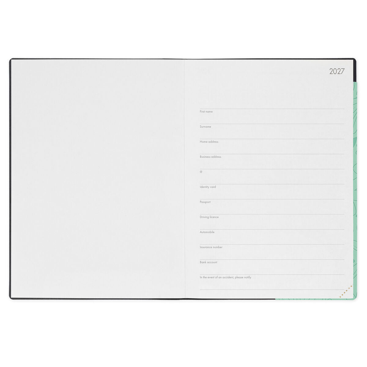 Legami - Calendario semanal Maxi de 12 meses 2027 - Botanic Garden