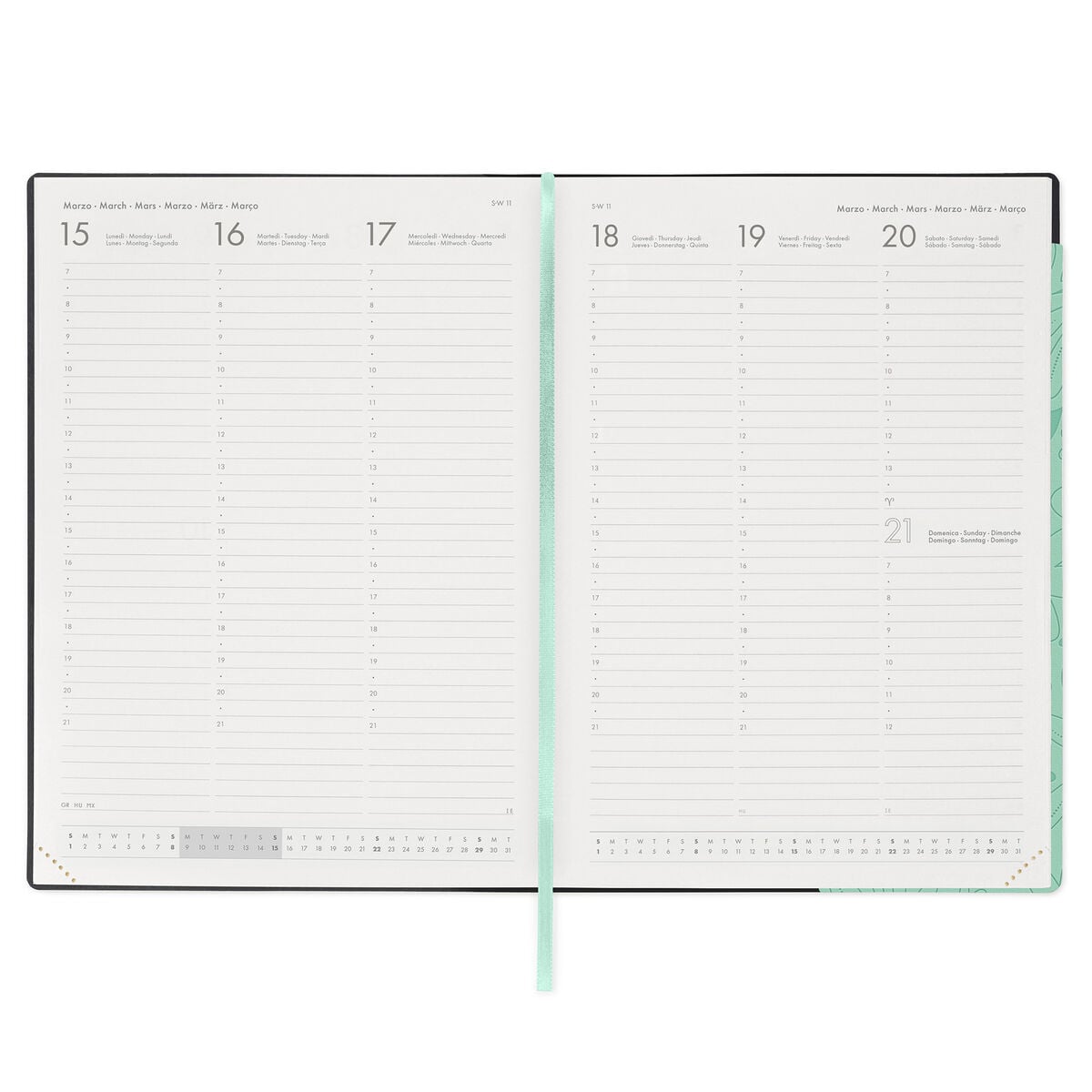 Legami - Calendario semanal Maxi de 12 meses 2027 - Botanic Garden