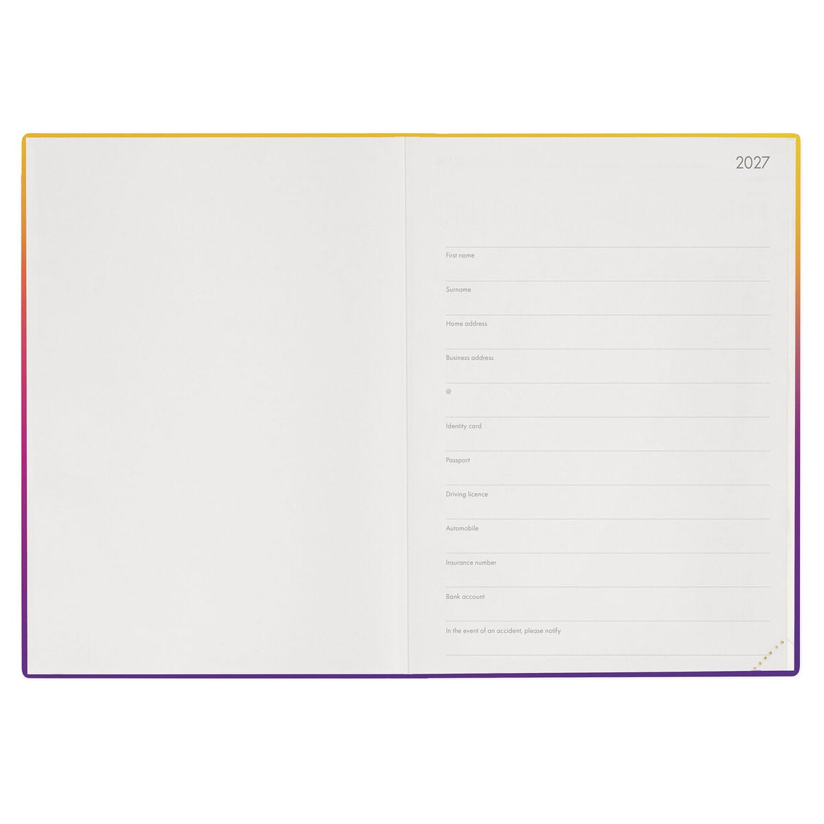 Legami - Agenda Diaria Maxi 13 Meses 2027 - Sunset Vibes
