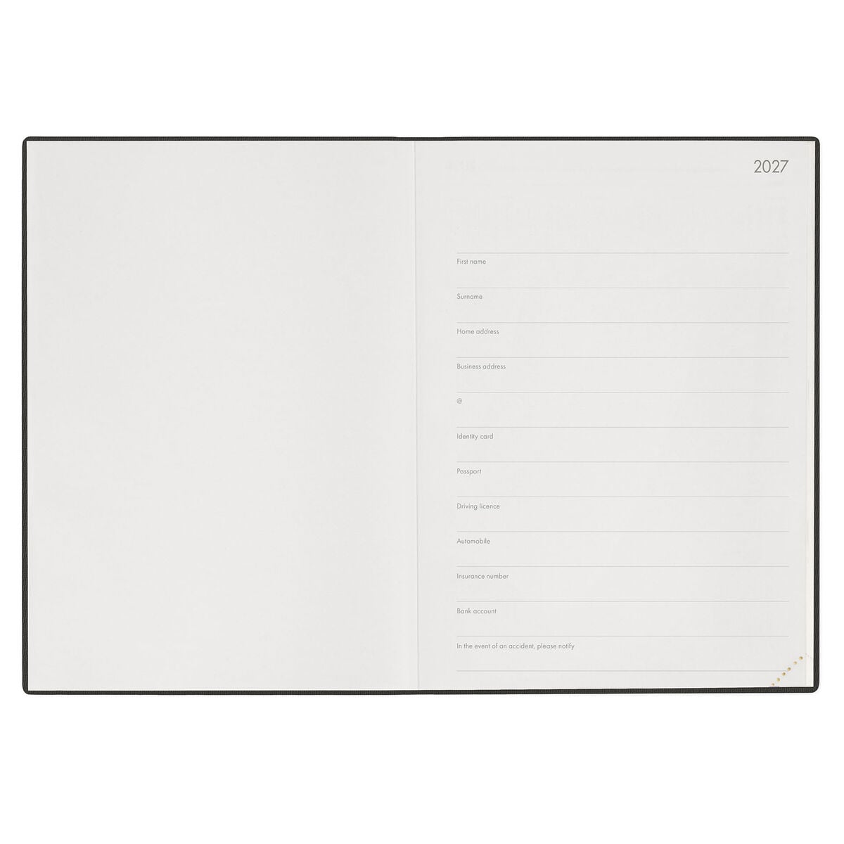 Legami - Agenda Diaria Maxi de 13 Meses 2027 - Black Suit