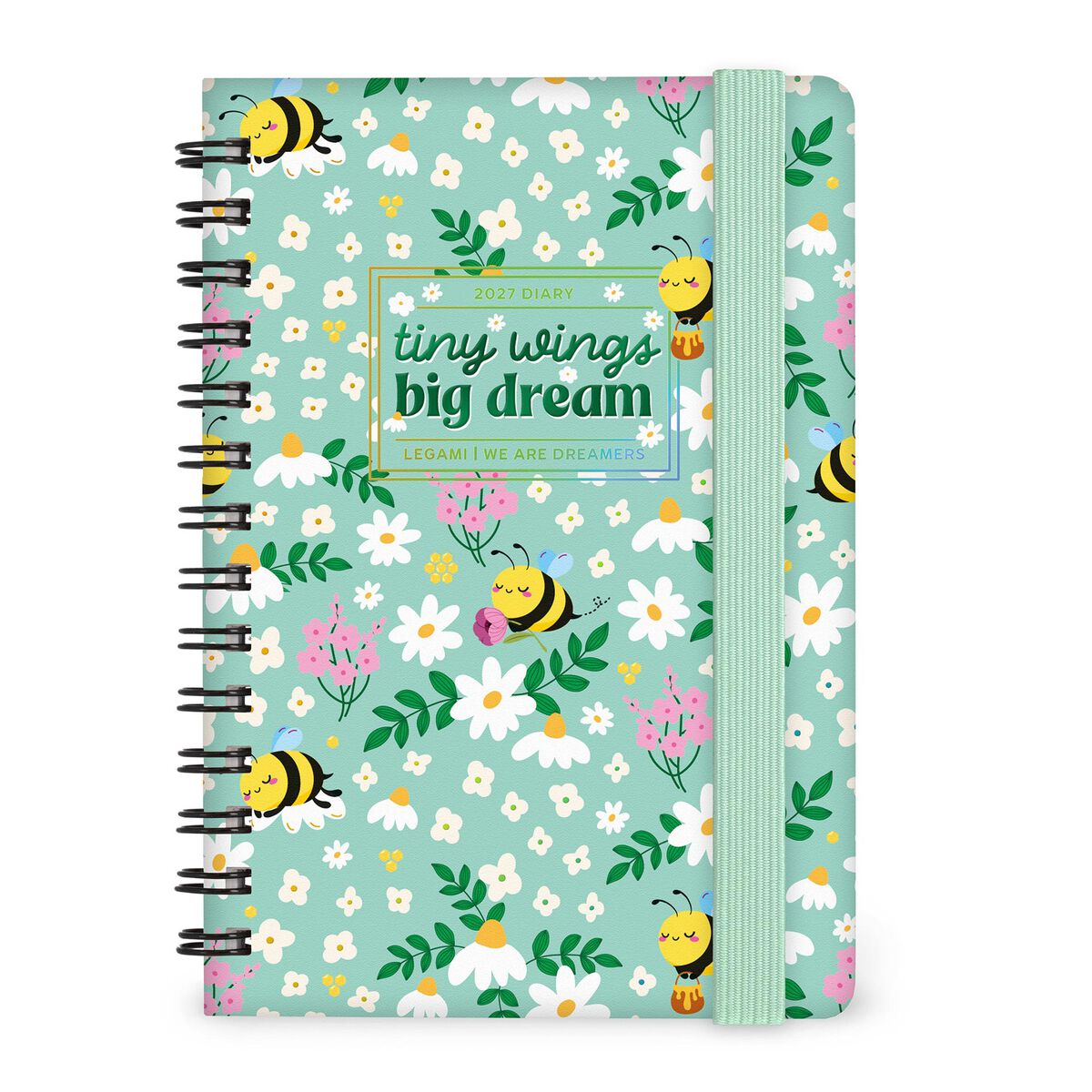 Legami - Agenda semanal de 12 meses - Pequeña, de espiral, 2027 - Abeja