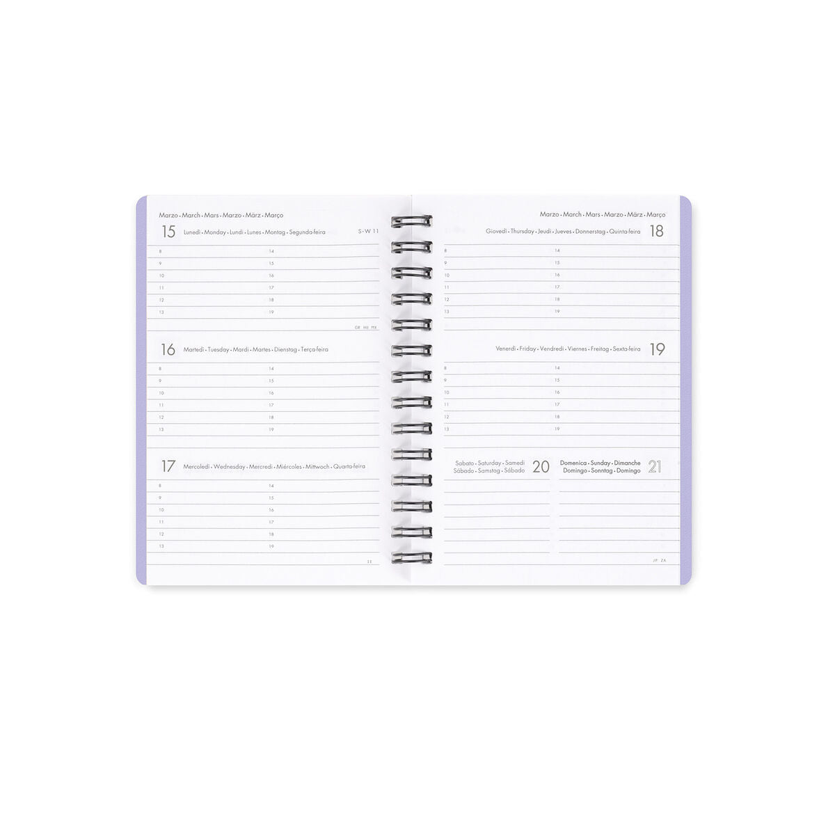 Legami - Calendario Semanal de 12 Meses - Pequeño - Encuadernación en Espiral 2027 - Daisy