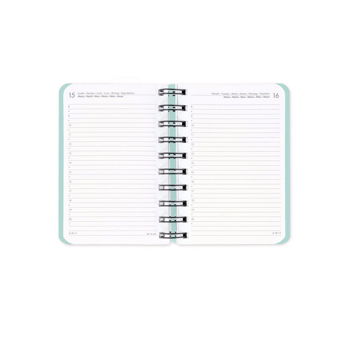 Legami - Agenda Diaria Pequeña con Espiral 12 Meses 2027 - Kitty Bubble Tea