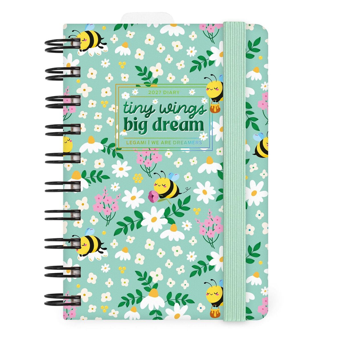 Legami - Agenda Diaria Pequeña de Espiral 12 Meses 2027 - Bee