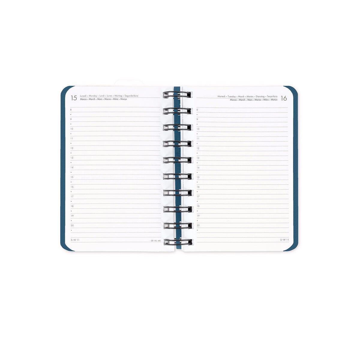 Legami - Agenda Diaria Pequeña de Espiral 12 Meses 2027 - Travel Stickers