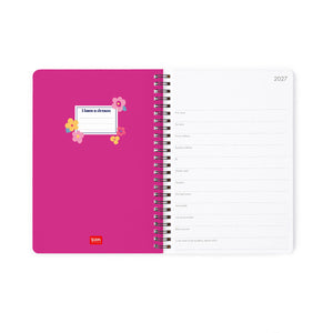 Legami - Agenda Semanal con Espiral de 12 Meses Grande 2027 - Flores