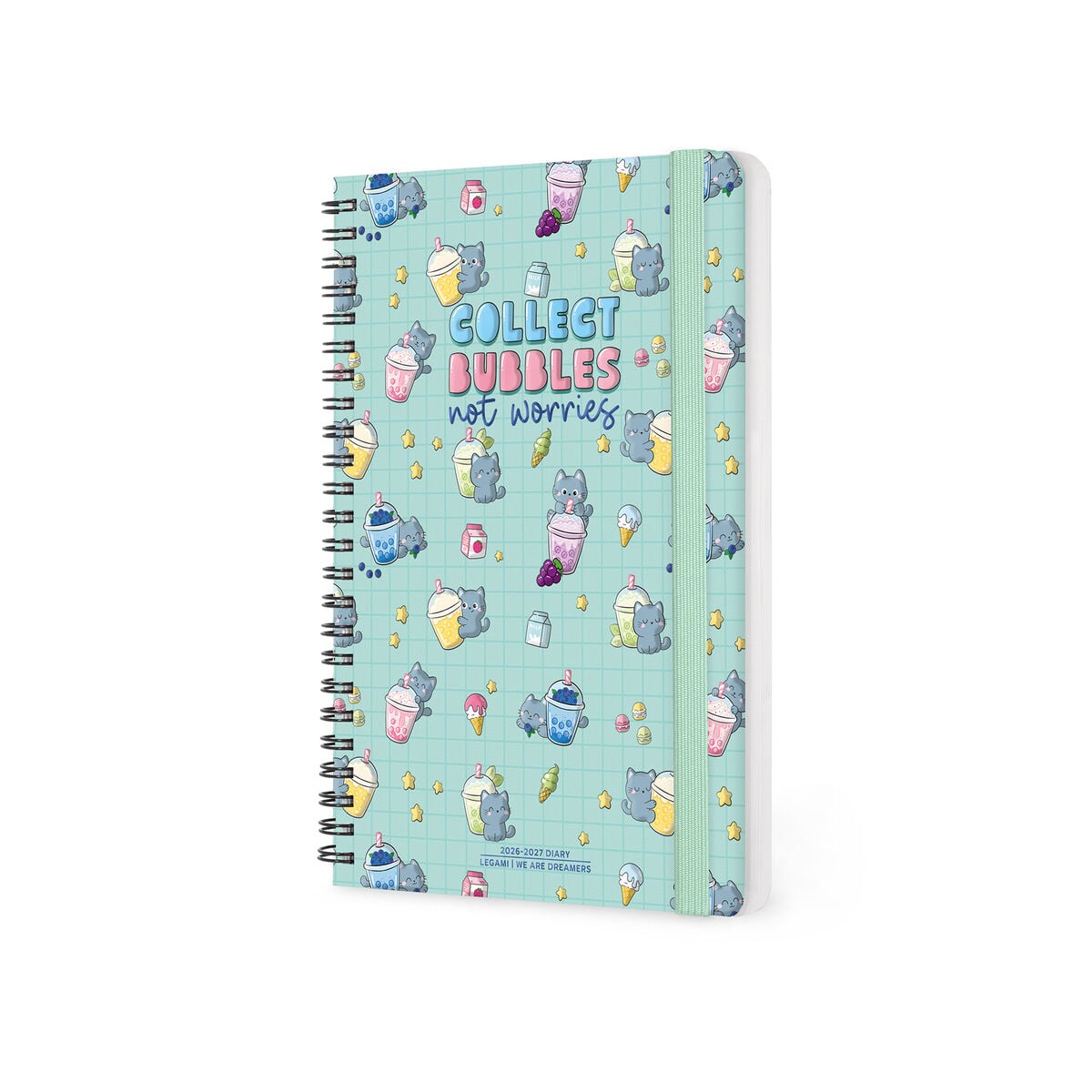 Legami - Agenda Semanal Grande con Espiral de 12 Meses 2027 - Kitty Bubble Tea