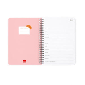 Legami - Agenda Semanal con Espiral Grande de 12 Meses 2027 - Croissant