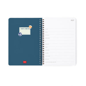 Legami - Agenda Semanal con Espiral Grande de 12 Meses 2027 - Pegatinas de Viaje