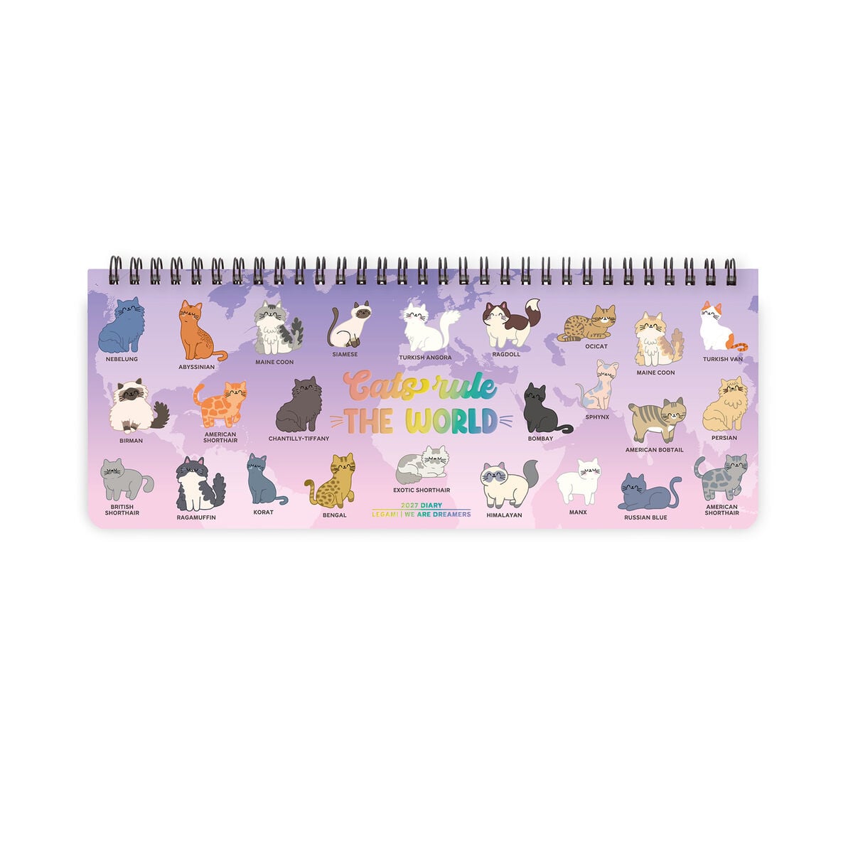 Legami - Planificador de escritorio de 12 meses 2027 - Kitty